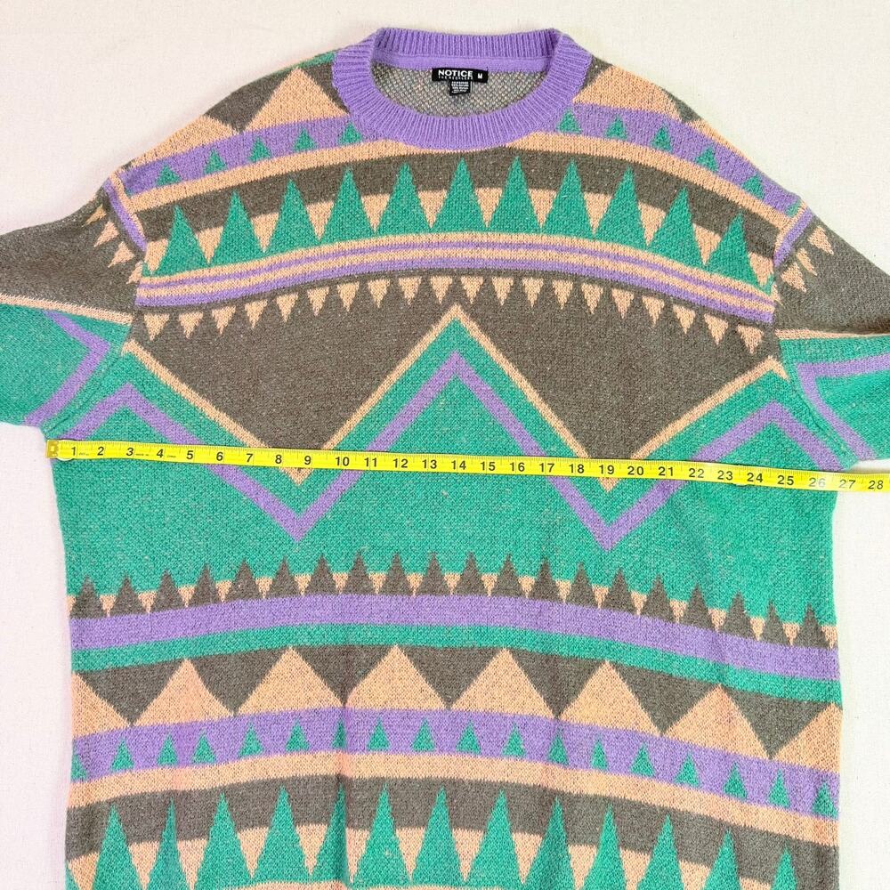 Notice The Reckless x Asa Steinars Oversized Geometric Crewneck Sweater Womens M - Picture 7 of 13